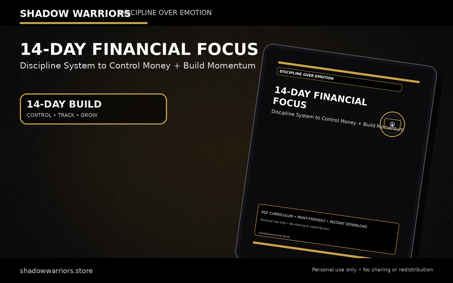 14-Day Financial Focus for Warriors (14-Day PDF)