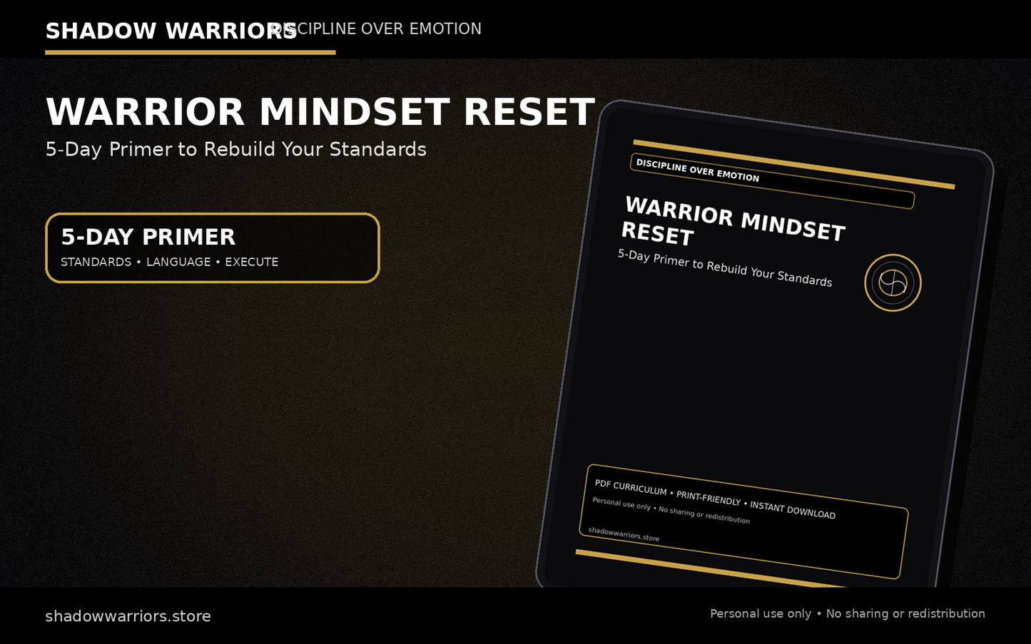 Warrior Mindset Reset (5-Day Primer)
