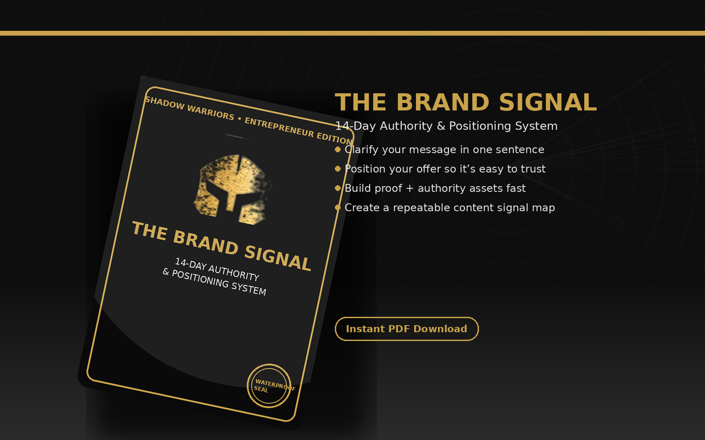 THE BRAND SIGNAL: 14-Day Authority & Positioning System (Entrepreneur Edition)