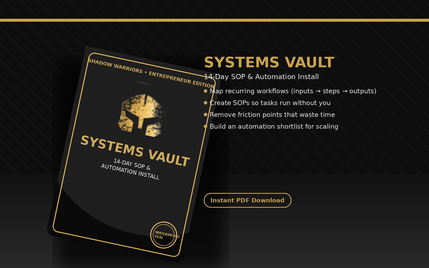 SYSTEMS VAULT: 14-Day SOP & Automation Install (Entrepreneur Edition)