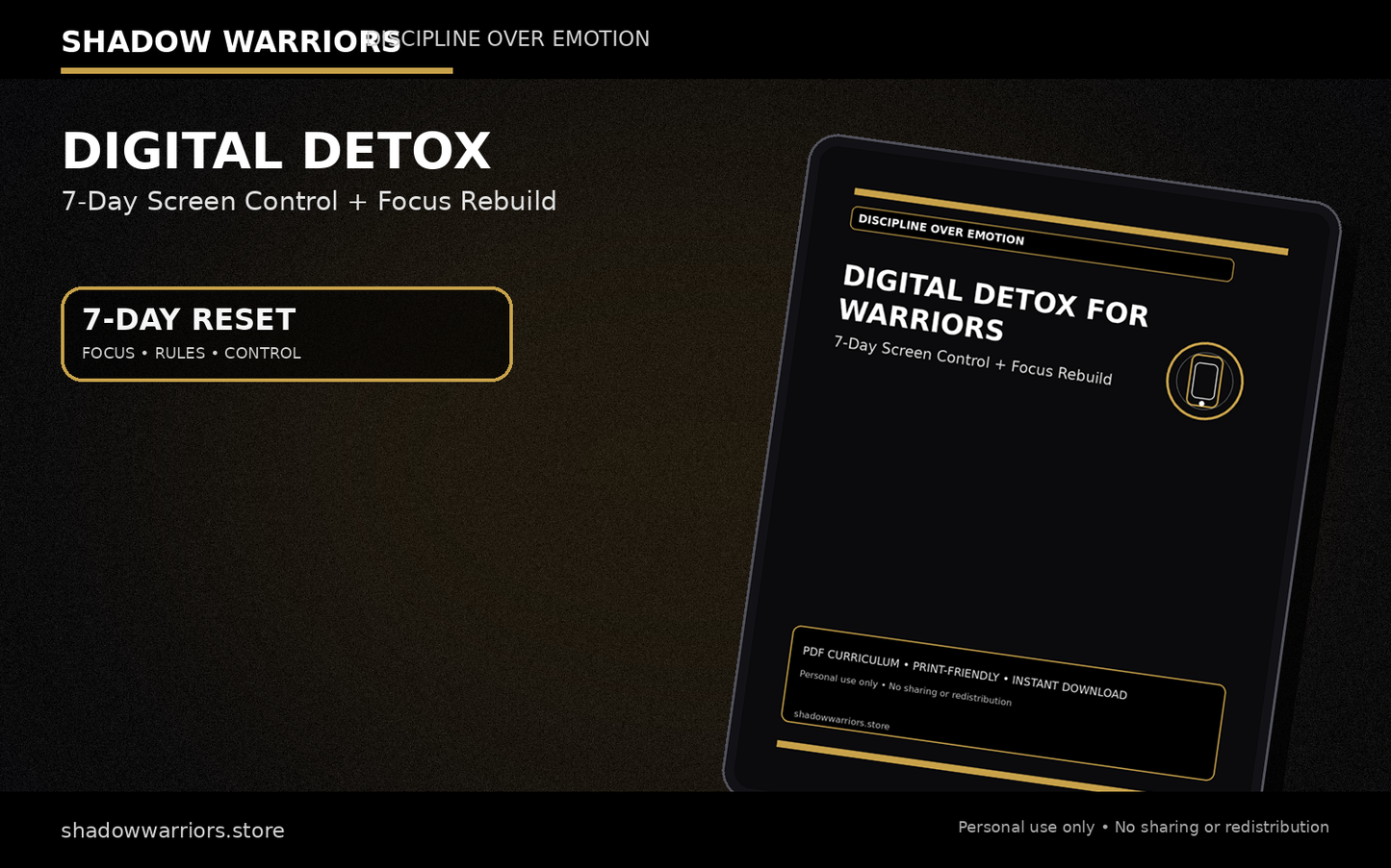 Digital Detox for Warriors (7-Day)