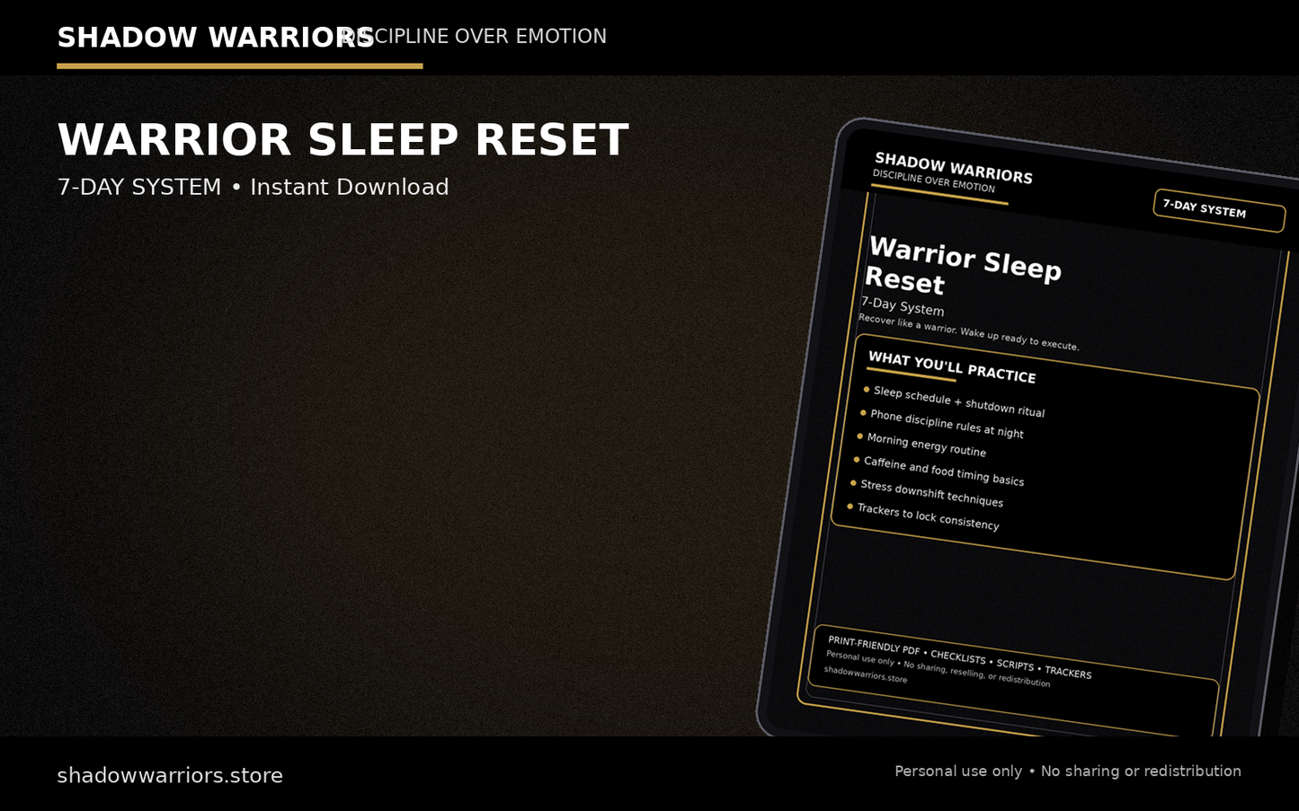 Warrior Sleep Reset (7-Day)