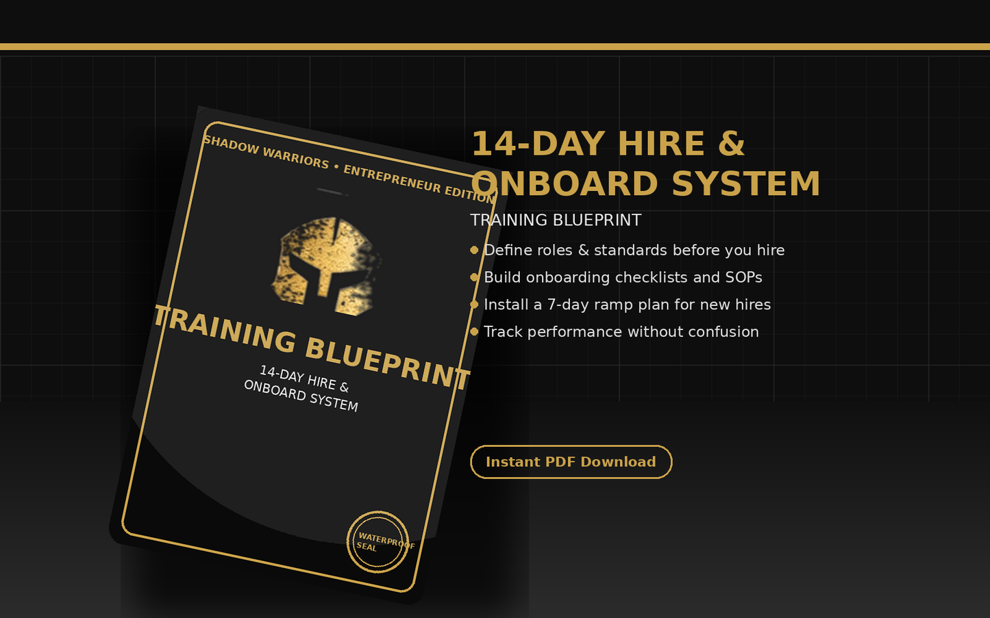 Training Blueprint 14-DAY HIRE & ONBOARD SYSTEM